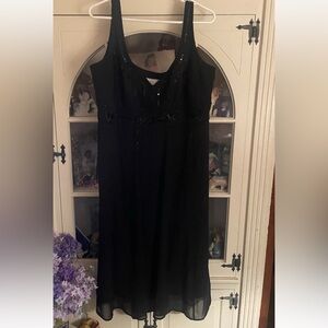 Eliza J Black Sleeveless Spaghetti Strap Fancy Sundress 16